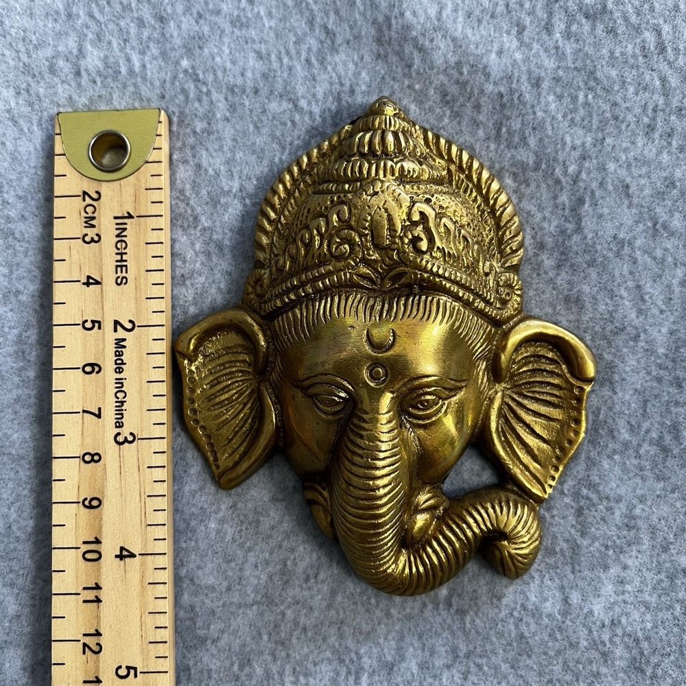 Beautiful Lord Ganesha Face Statue Wall Hanging Christmas Gift Home Decor Art - Picture 8 of 13